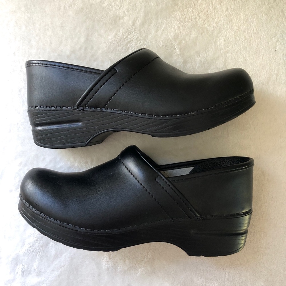 DANSKO All Black Clogs, Size 38 (US 7)